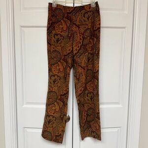 Address Maggy Paisley Pants Brown Gold Burnt Orange Vintage Inspired Size 8